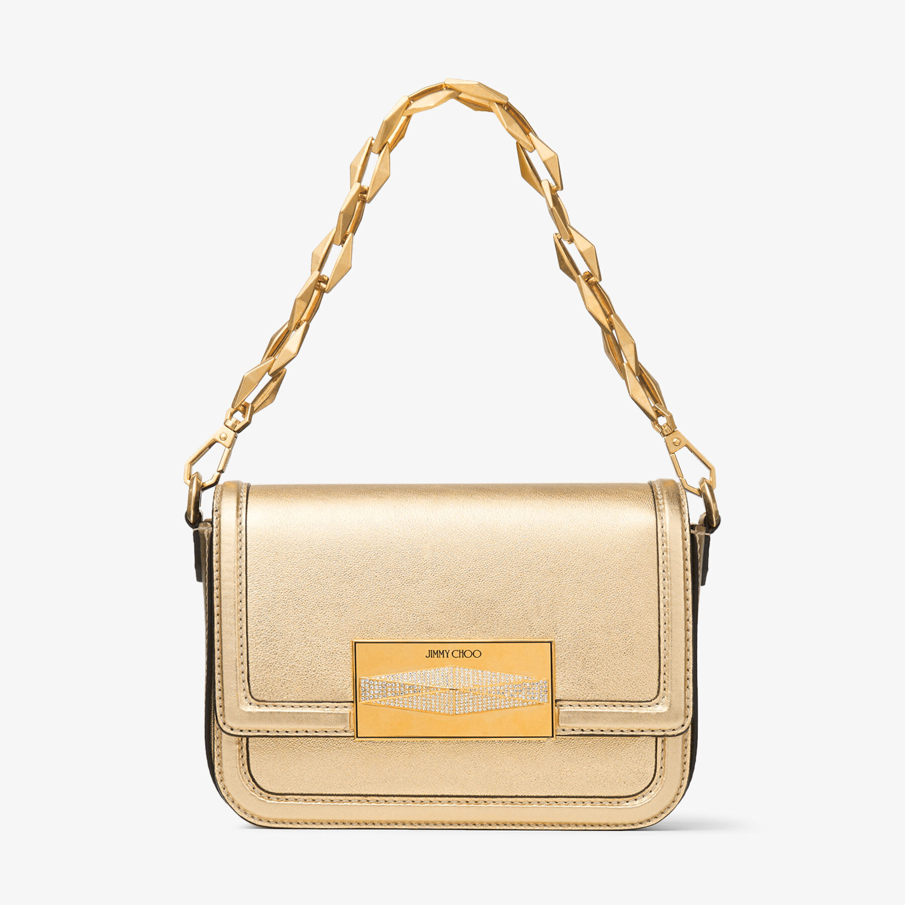DIAMOND CROSSBODY Gold Metallic Nappa Leather Crossbody Bag