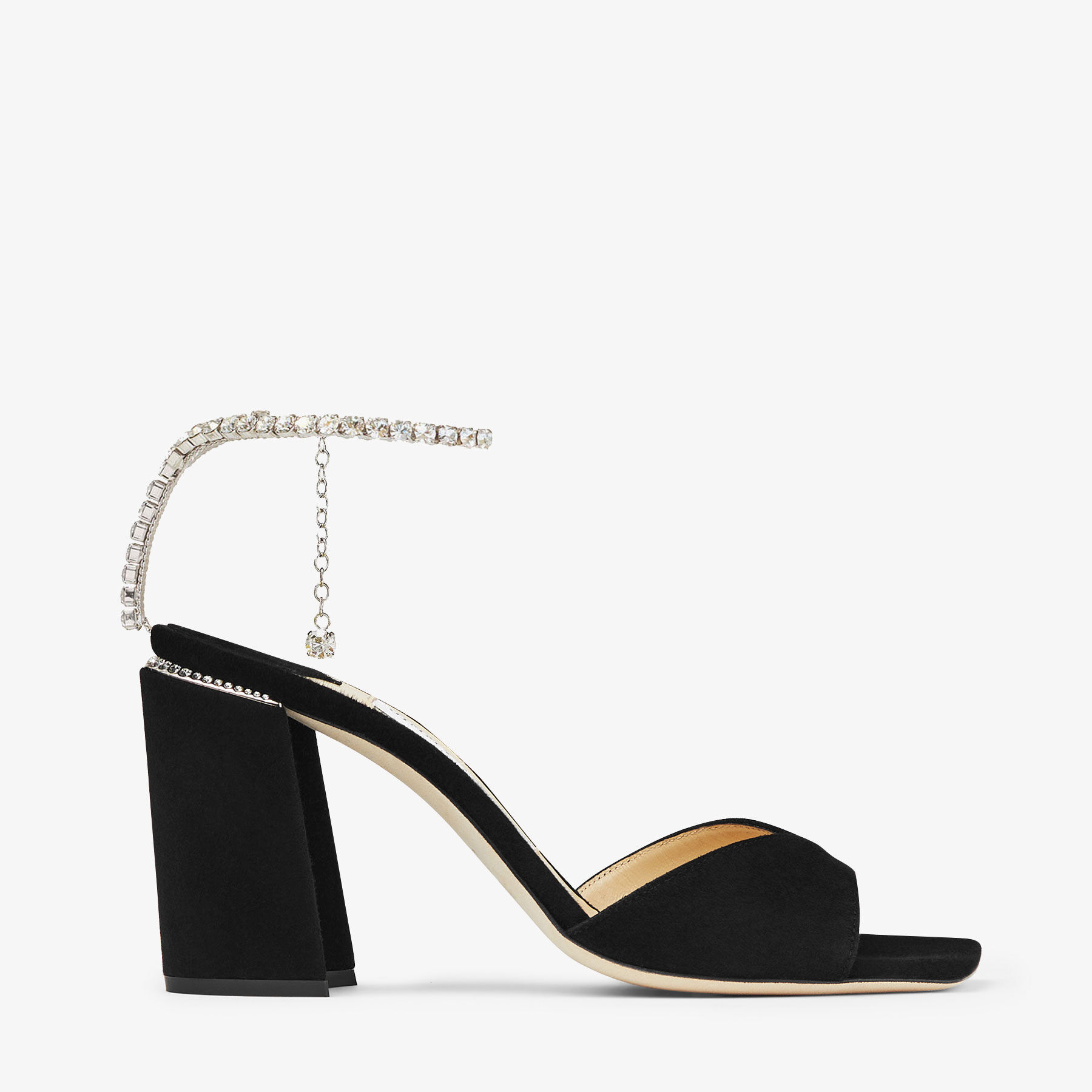 Black suede sandals block heel online