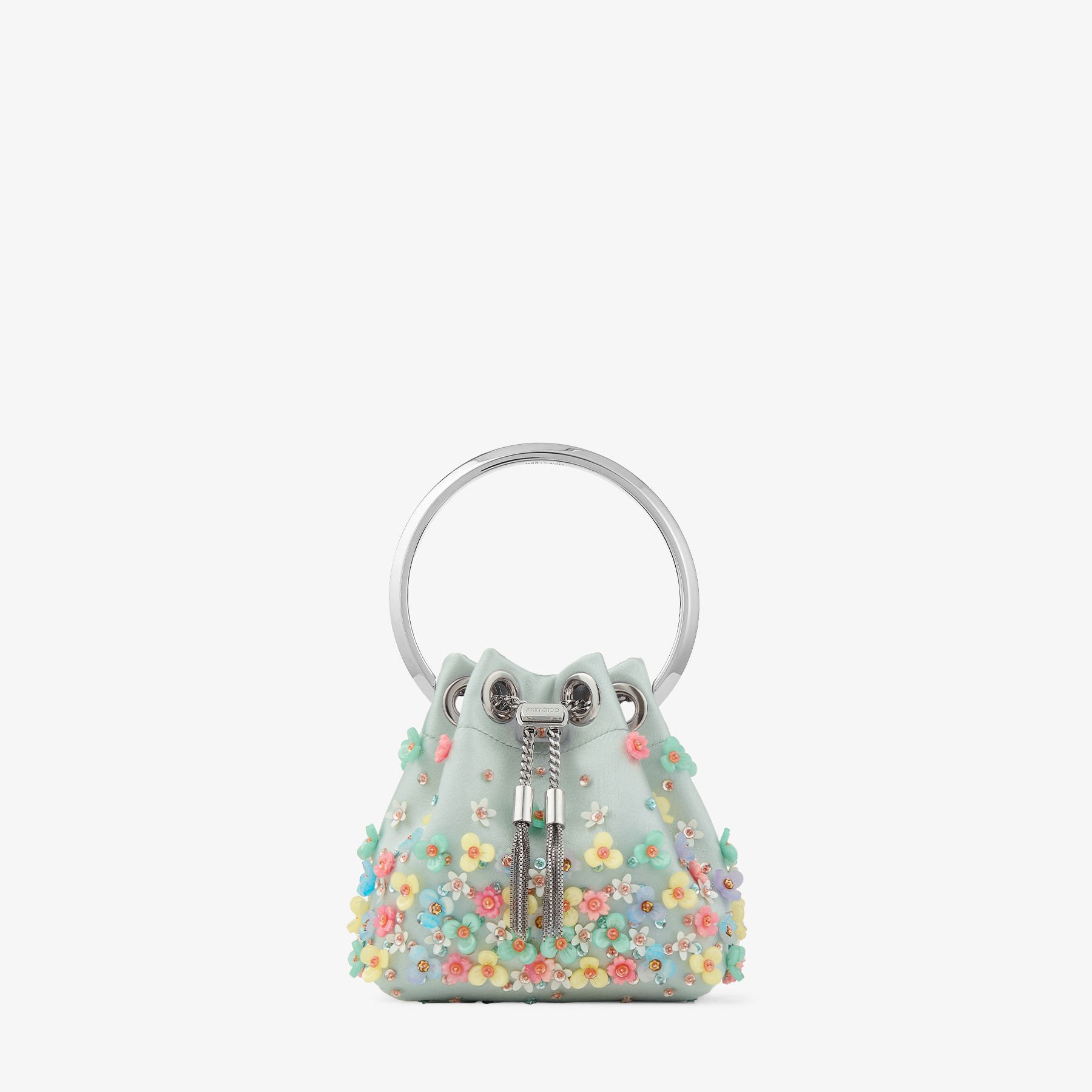 Micro Bon Bon | Light Verde Satin Bag With Degrade Daisie | JIMMY