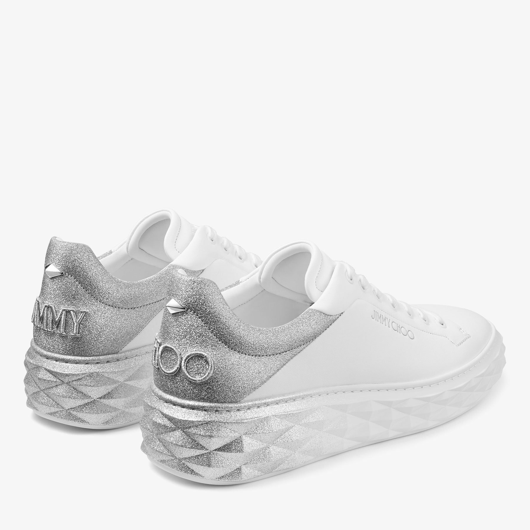 Diamond Maxi/M II | White Nappa Leather Trainers | JIMMY CHOO