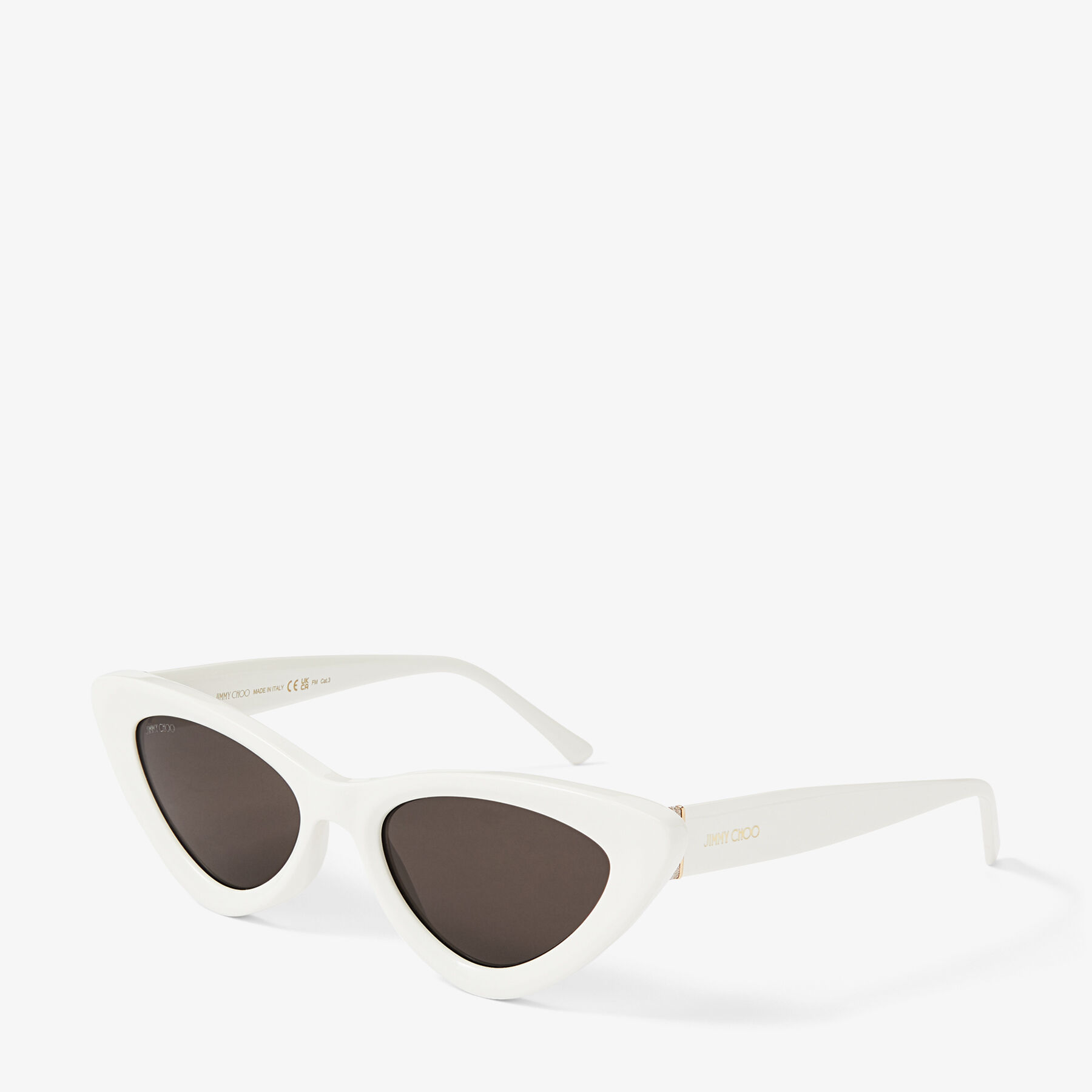 Ivory Cat Eye Sunglasses with Glitter ADDY S Spring Summer 2023