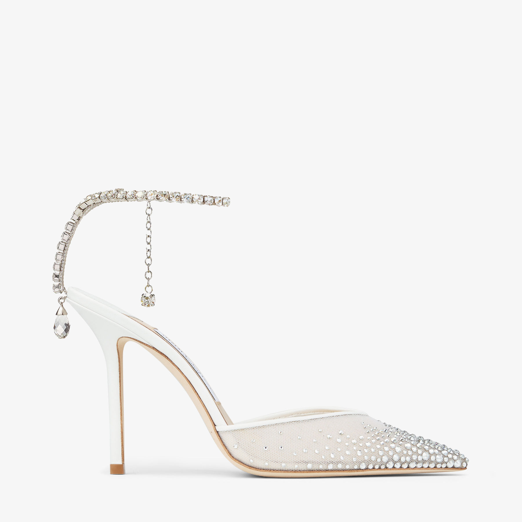 Saeda 100|White Crystal Chain Pumps| JIMMY CHOO CA