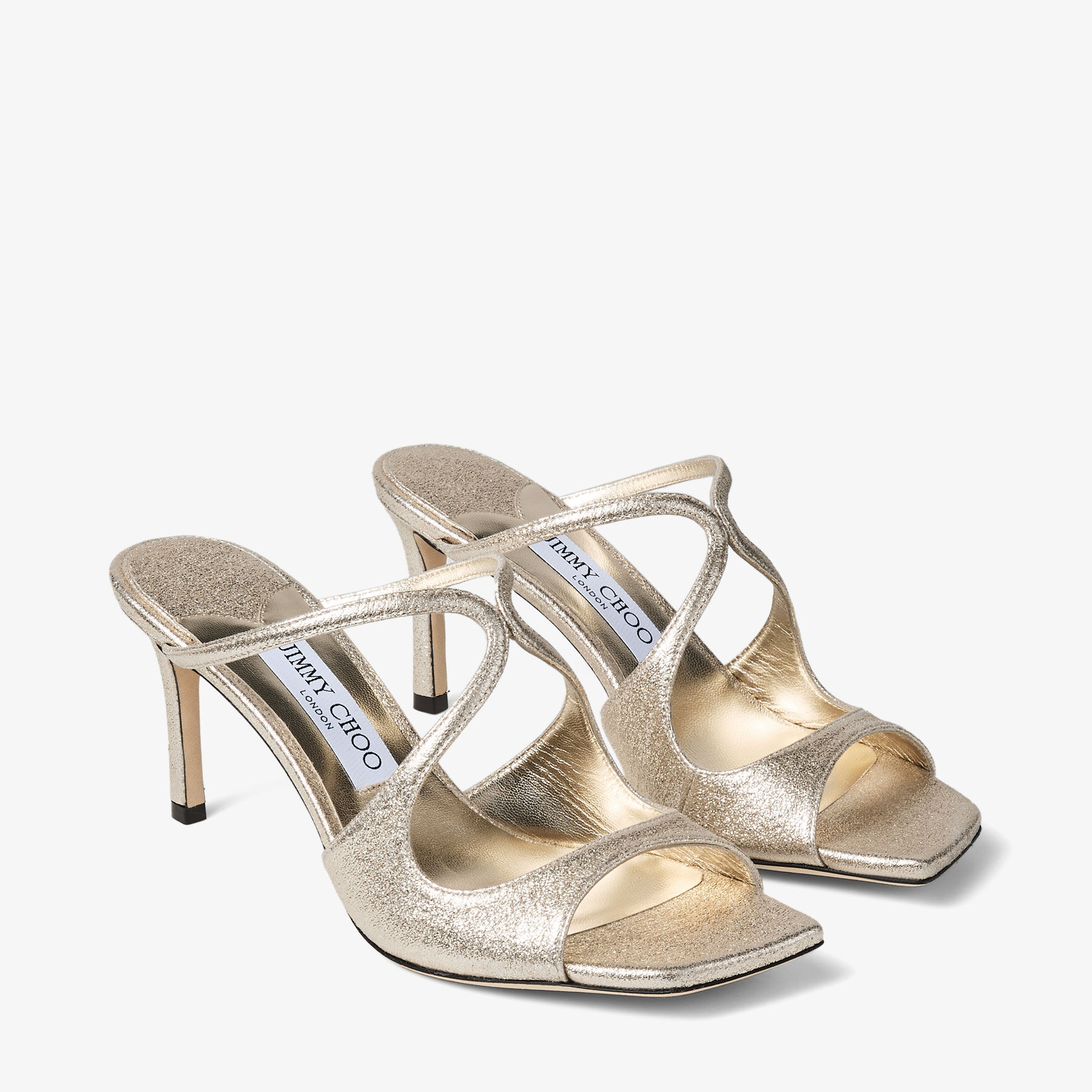 Anise 75 | Platinum Brilliance Fabric Mules | JIMMY CHOO