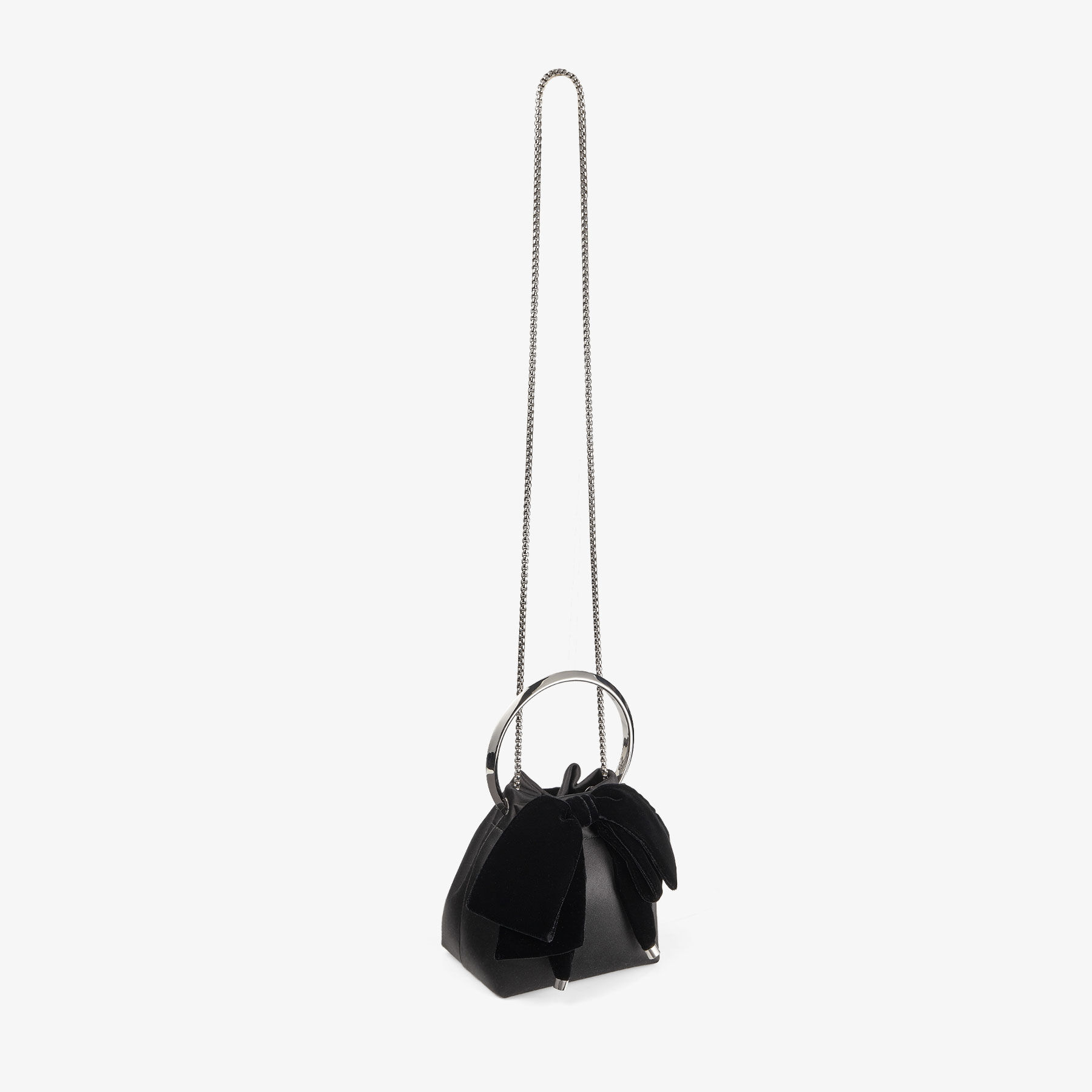 Velvet bow detail bucket bag deals