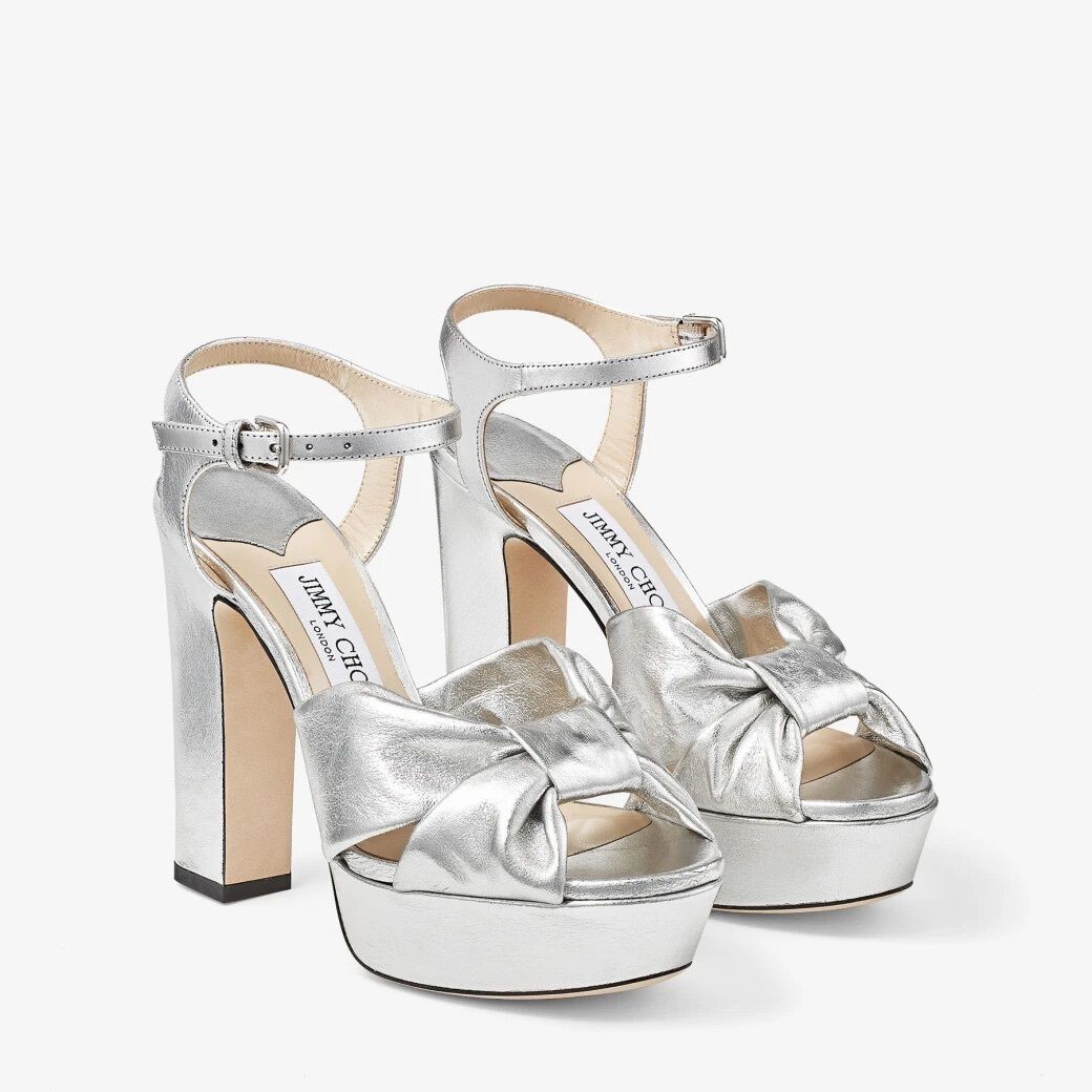 Jimmy choo silver watersnake platform deals sandals