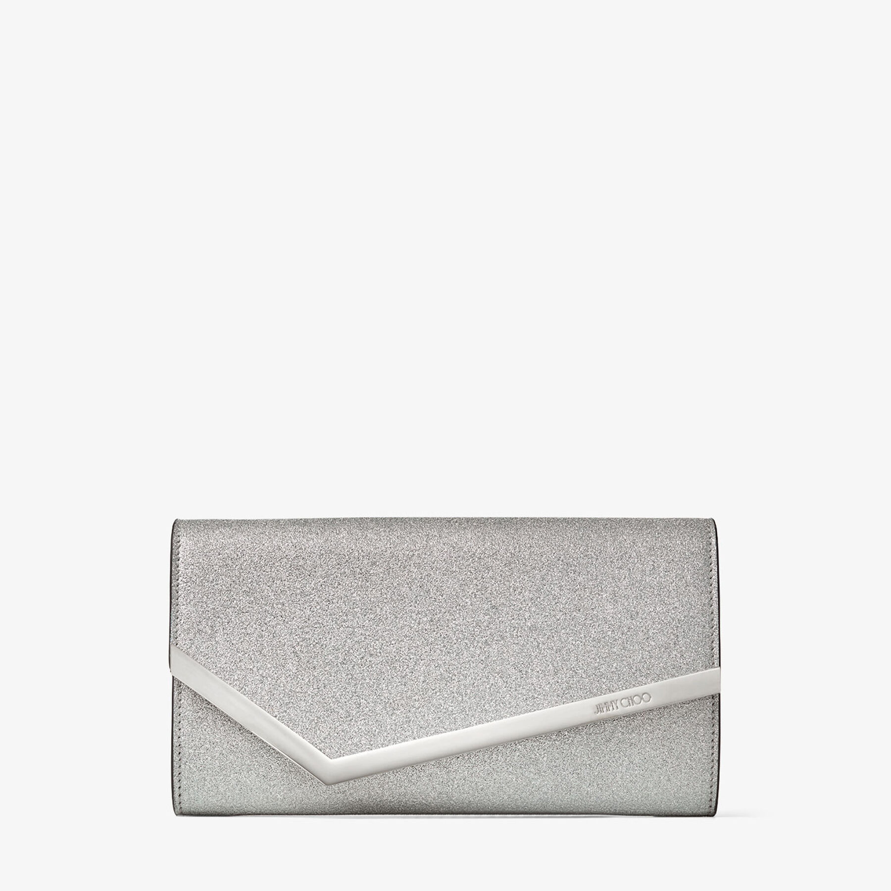 Silver Fine Glitter Leather Clutch Bag | Emmie | Pre Fall 18