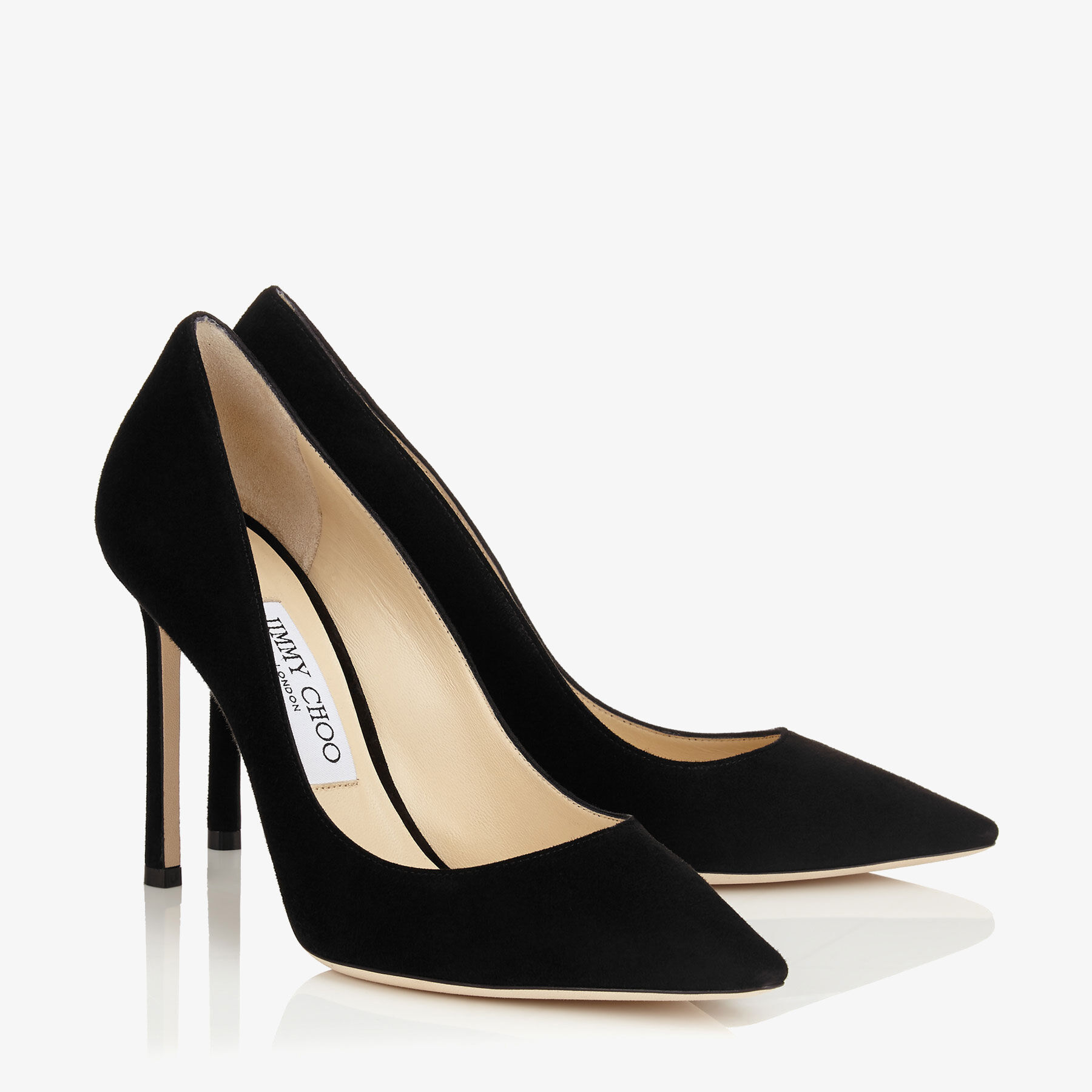 Black Suede Pointy Toe Pumps Romy 100 Pre Fall 16 JIMMY CHOO