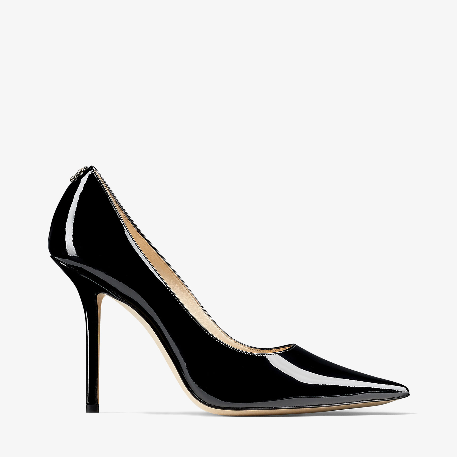 Black Patent Leather Pointed-Toe Pumps with JC Emblem | LOVE 100 | Autumn  Winter 19 | JIMMY CHOO