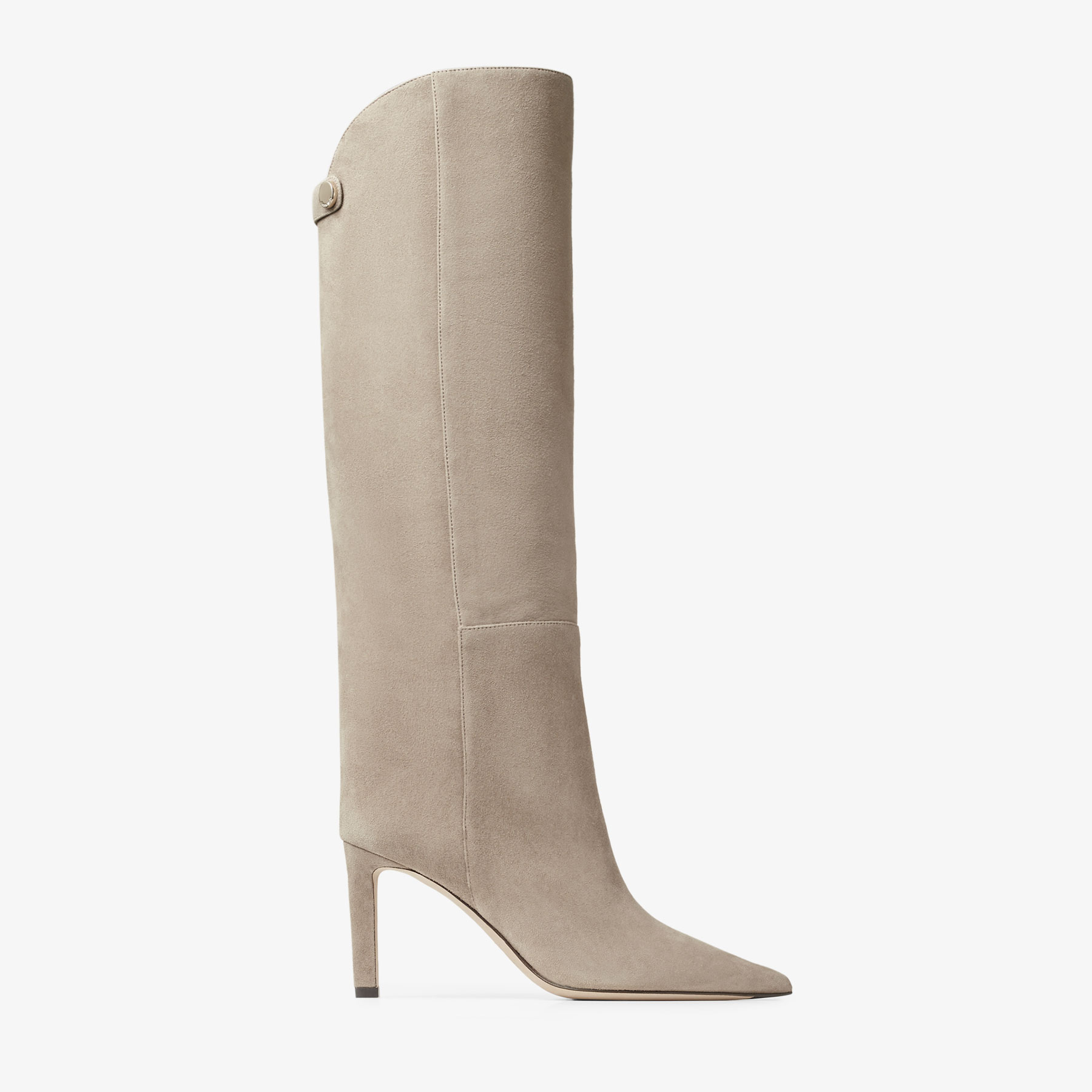 Jimmy Choo Chad 90 Suede Knee Boots In Graubraun