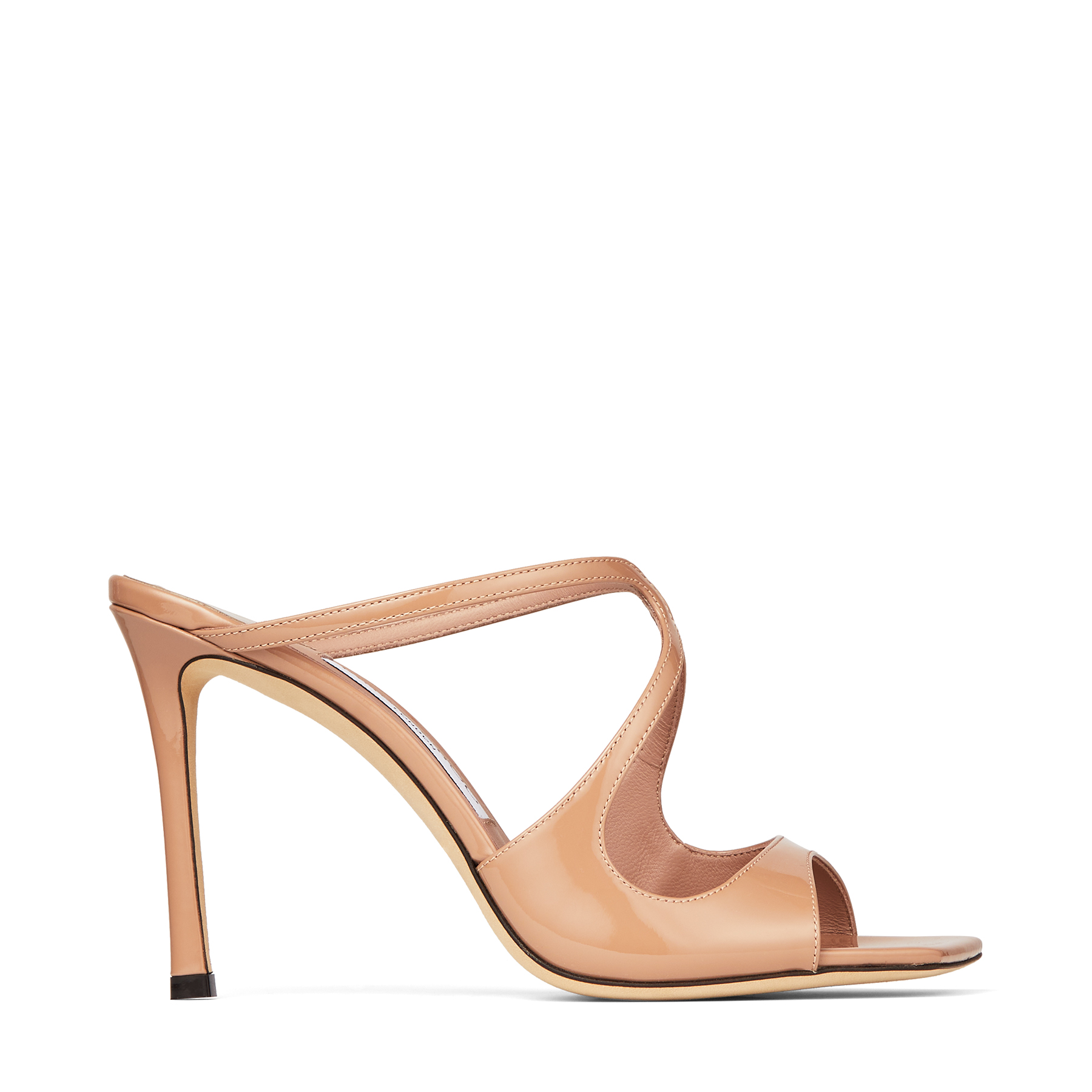Jimmy Choo Anise 95 Patent Leather Sandals In Ballet Pink