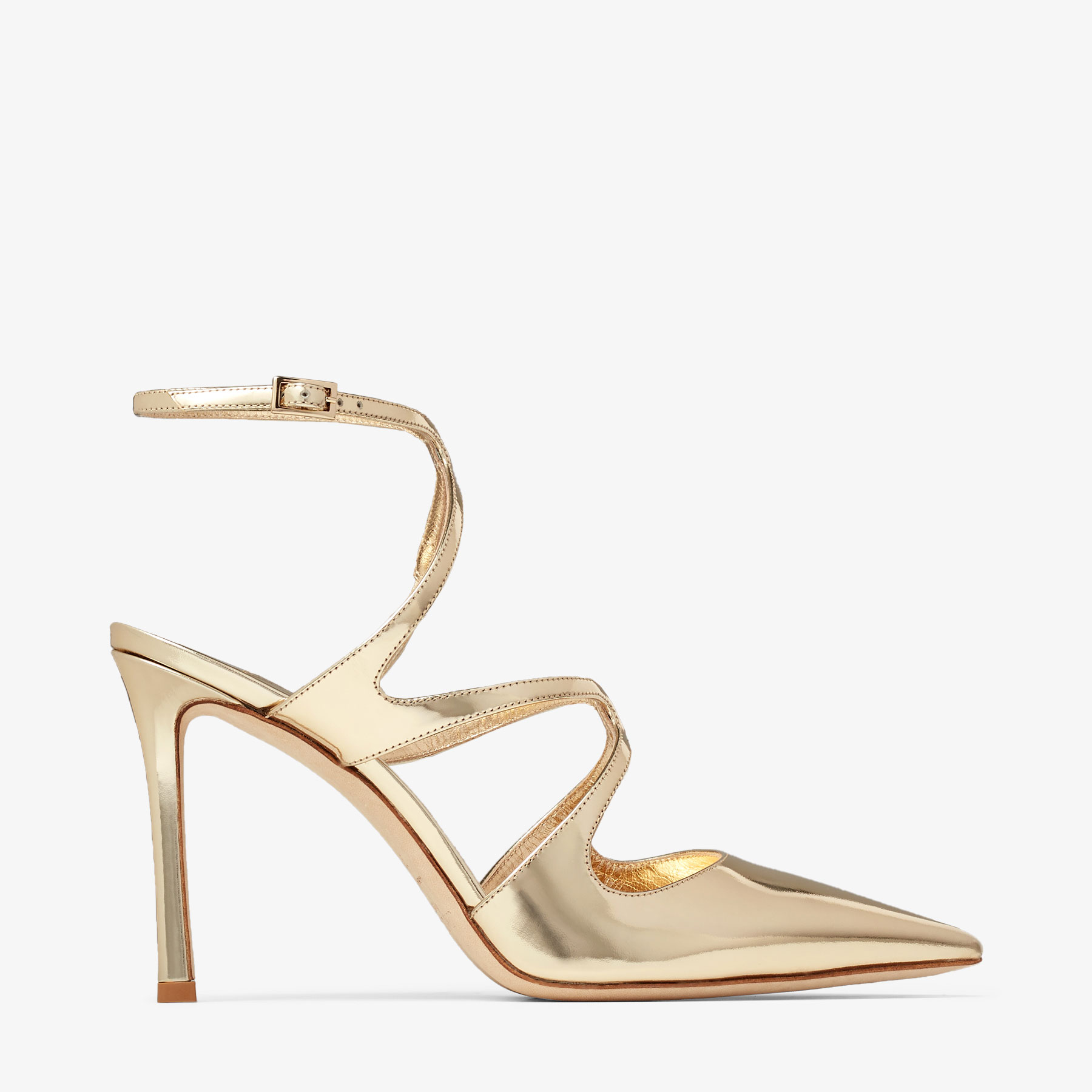 Jimmy Choo Azia Pump 95 Liquid Metal Leather In Silver