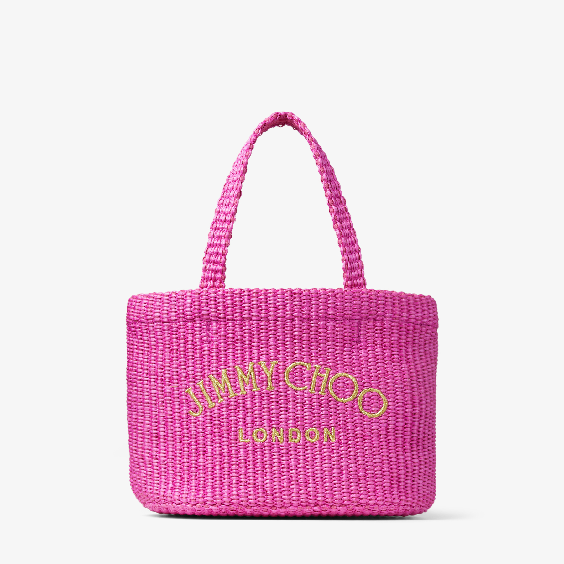 Jimmy Choo Beach Tote Mini In Fuchsia/light Gold