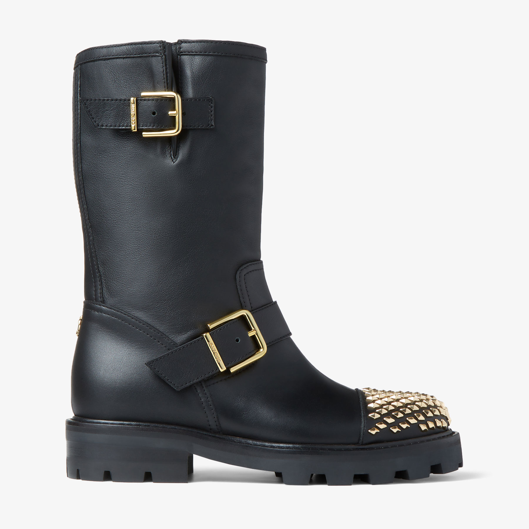 Jimmy Choo Biker Ii Studded Ankle Boots In Black