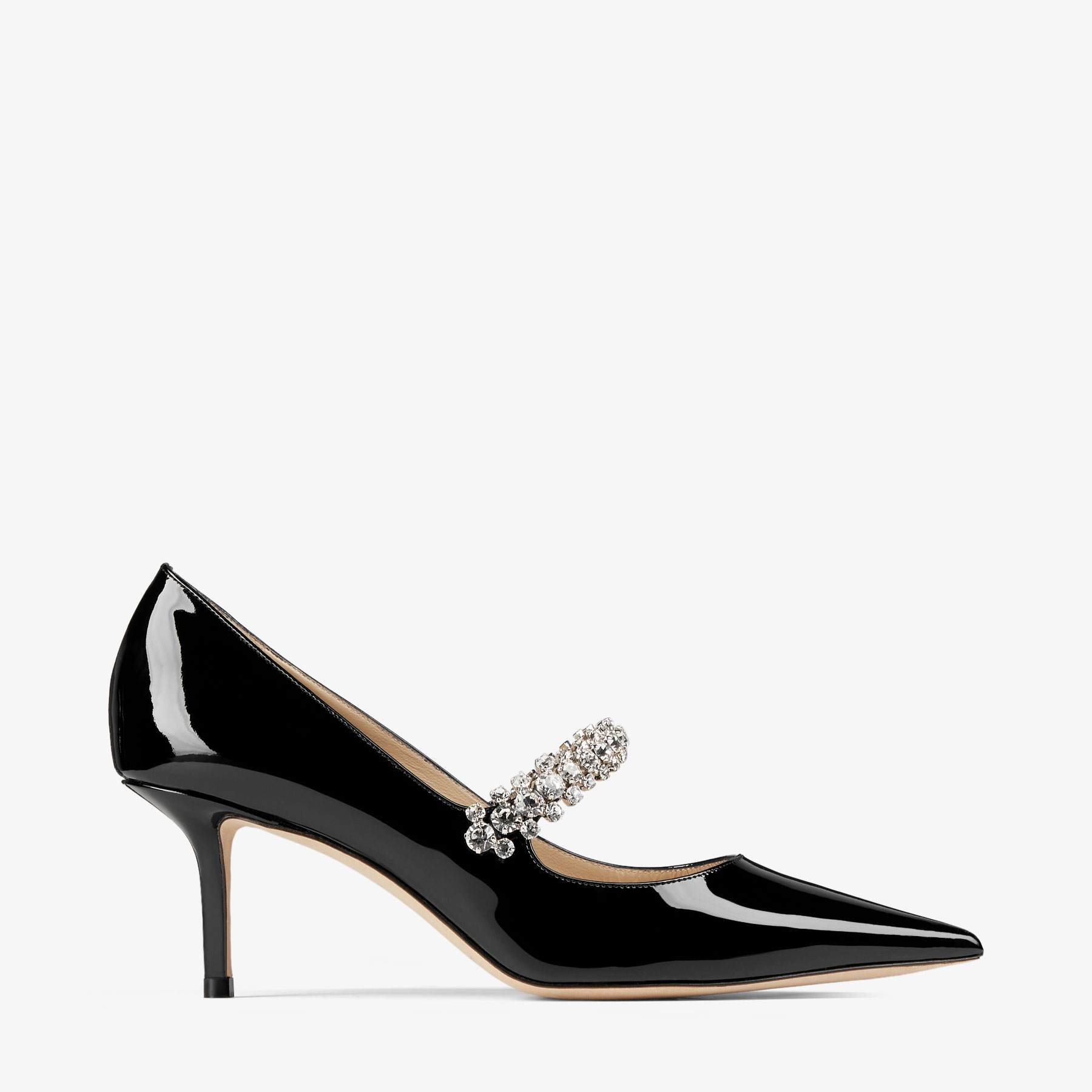 Jimmy Choo Bing 65mm Crystal-embellished Patent-leather Pumps In Black