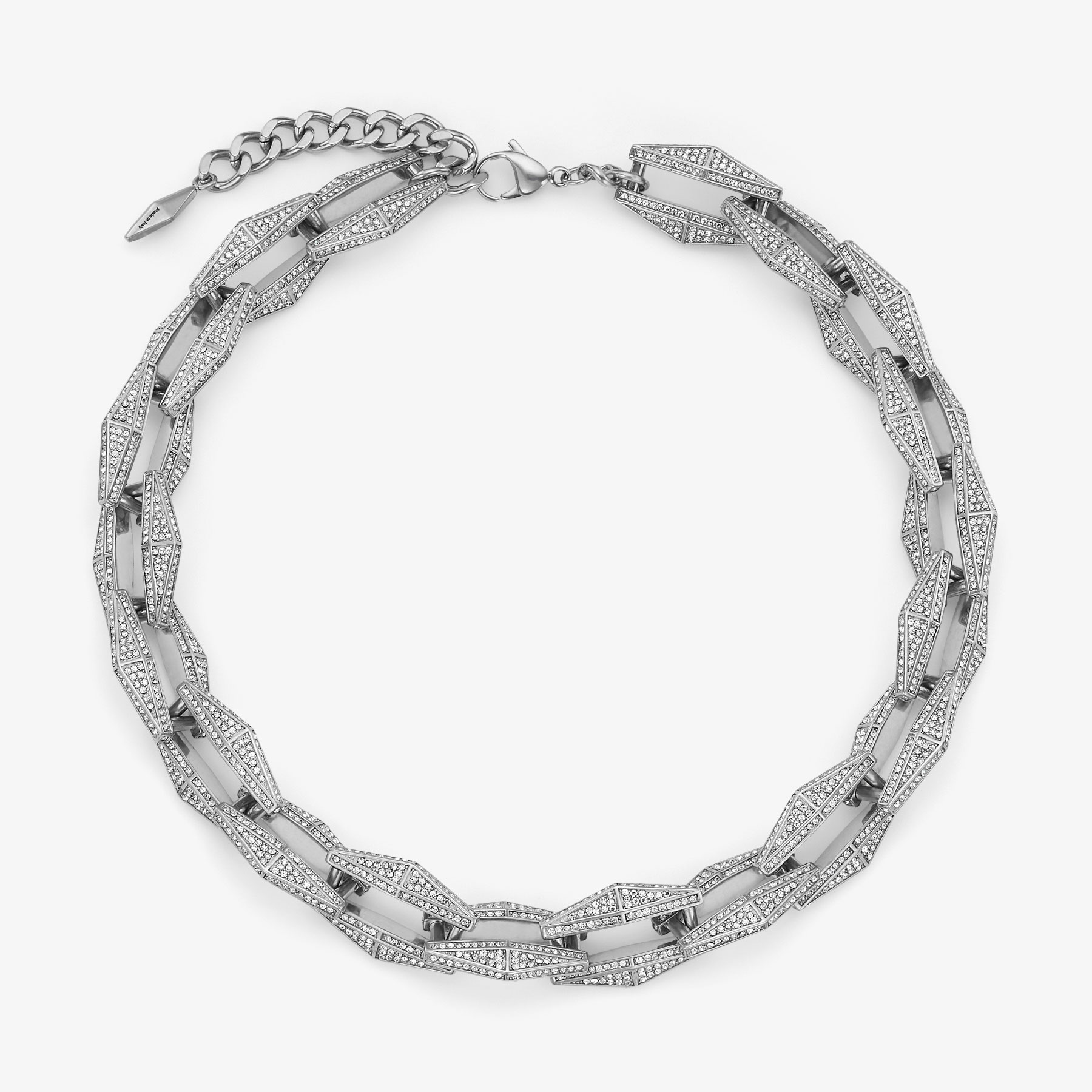 Jimmy Choo Diamond Chain Necklace In Silver/crystal