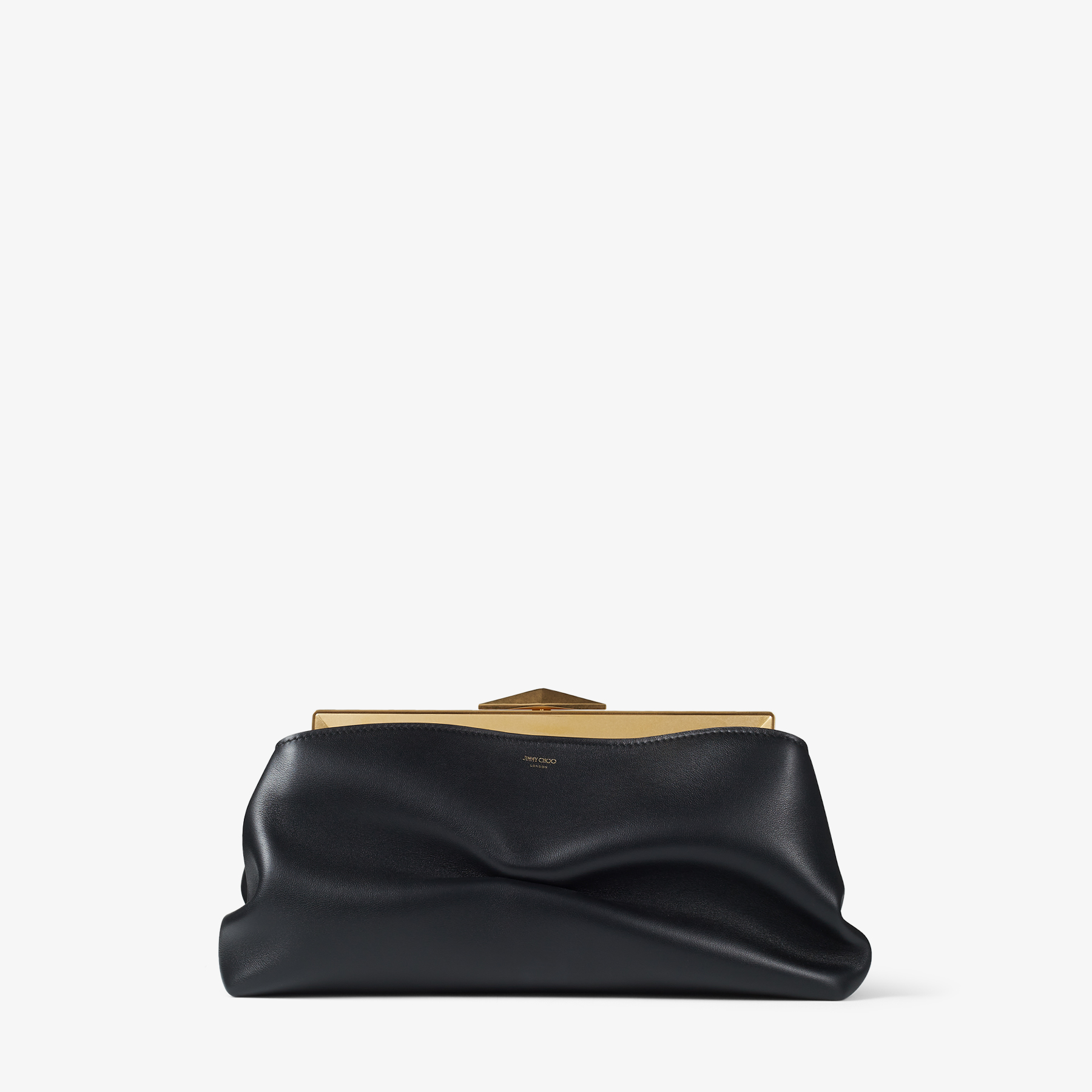 Jimmy Choo Diamond Frame Clutch In Black