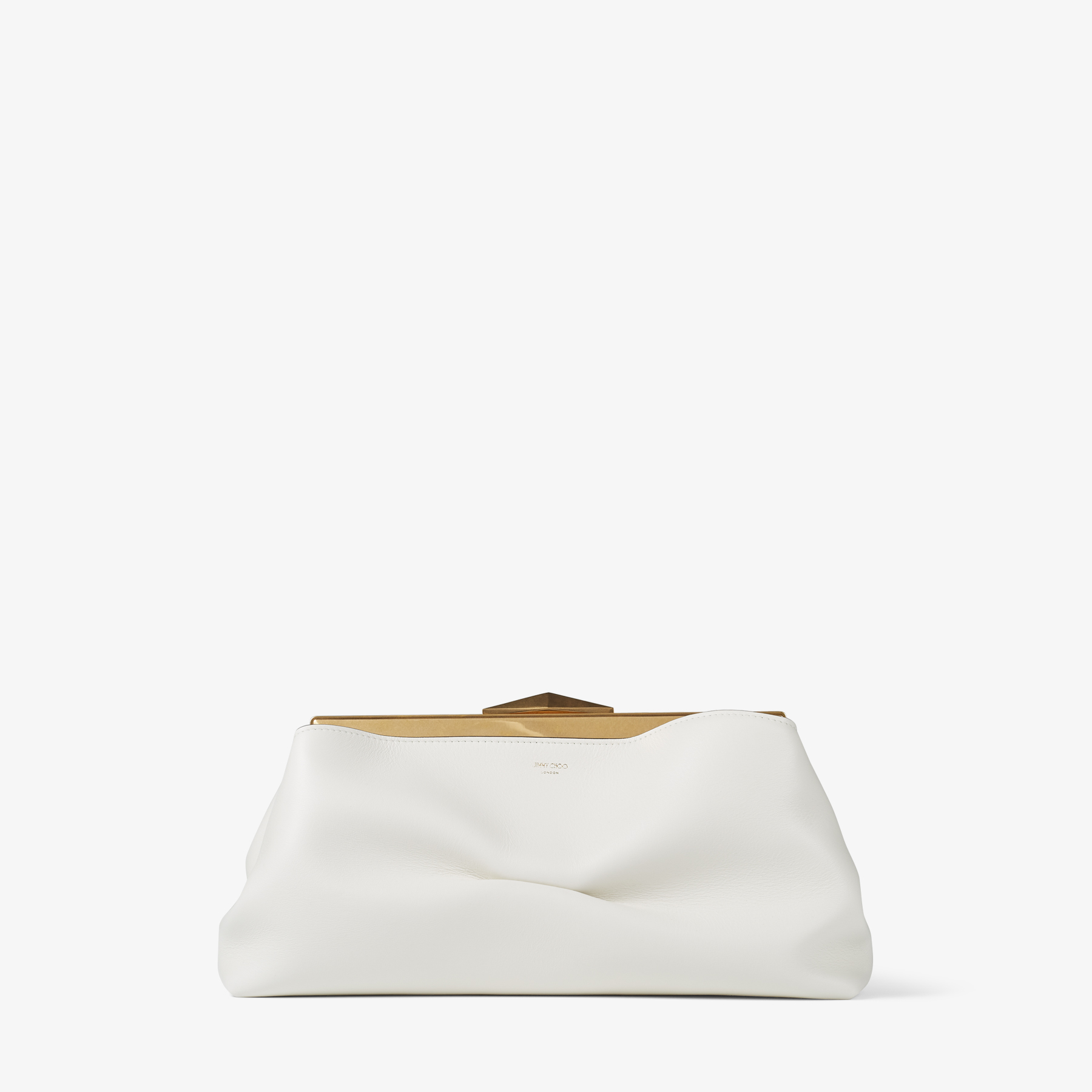 Jimmy Choo Diamond Frame Clutch In Neutral