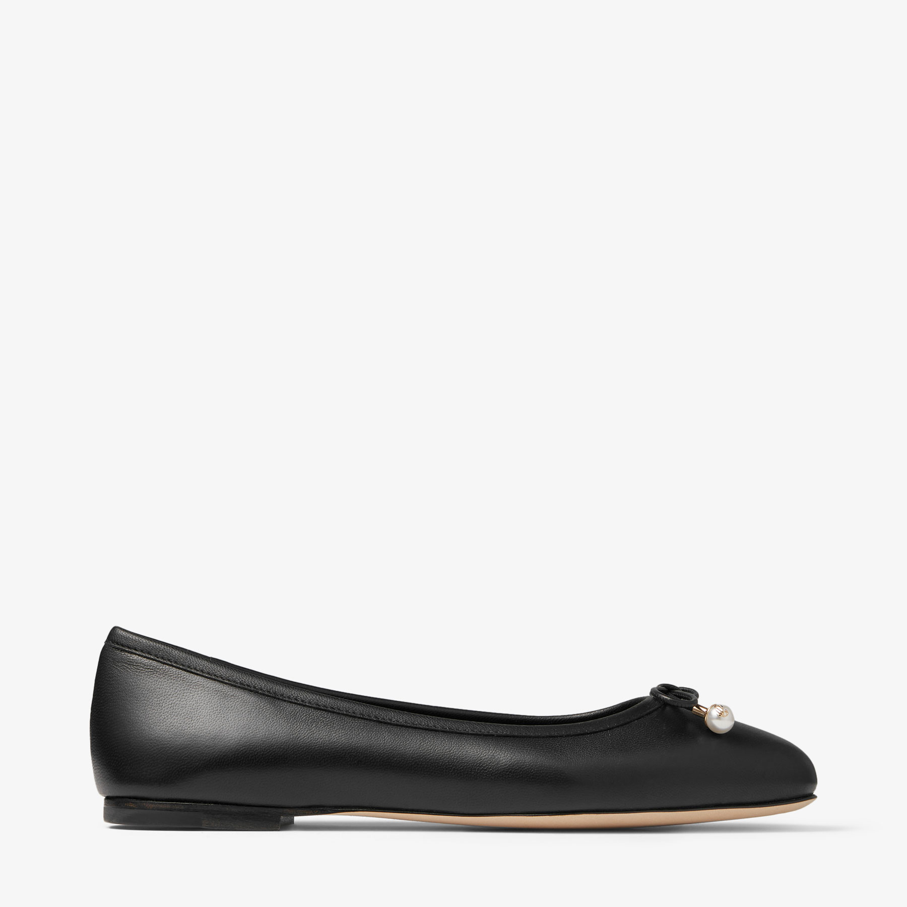 Jimmy Choo Ballet Shoes With Round Head And Flat Soles In Black