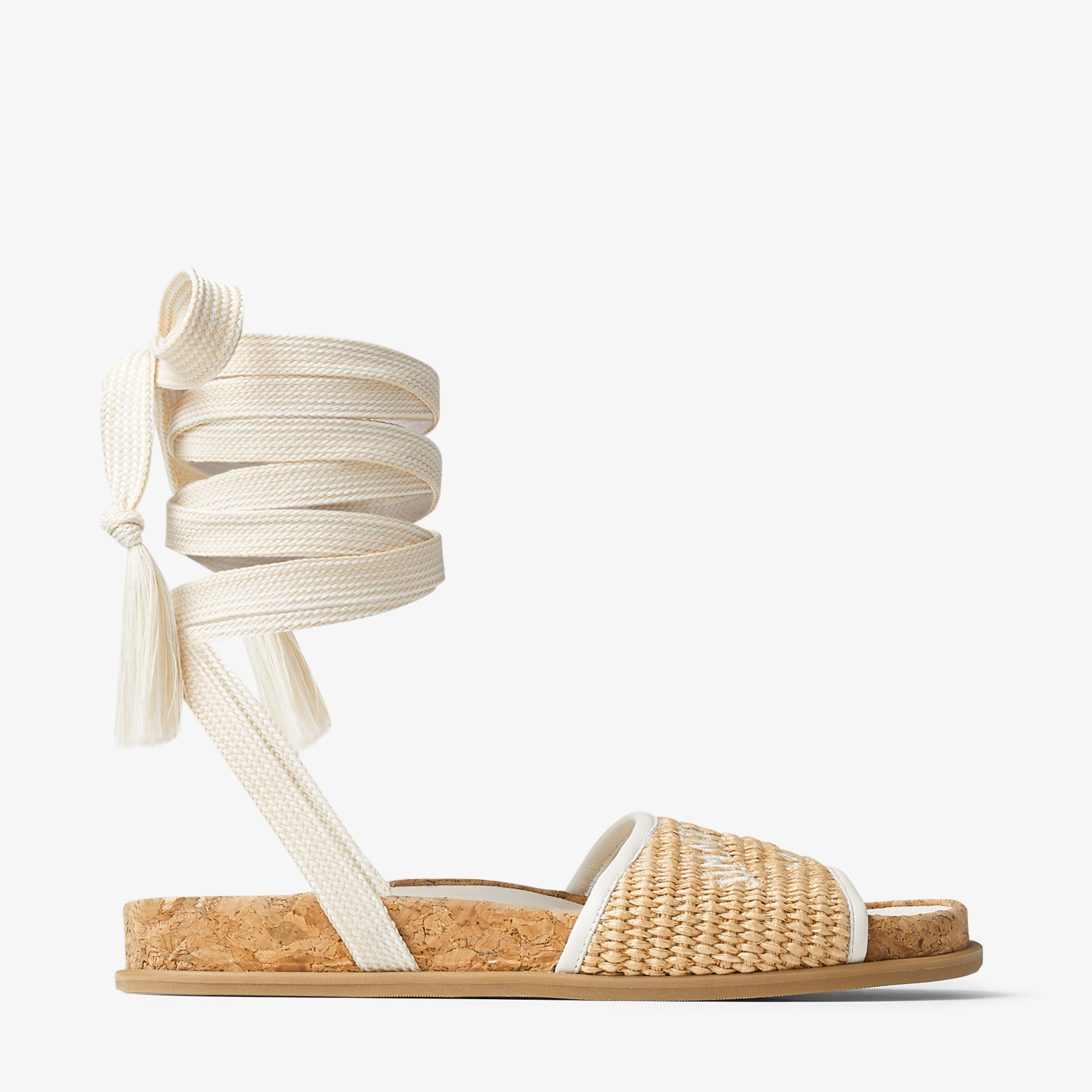 Jimmy Choo Gal Logo-print Flat Espadrilles In Natural/ecru
