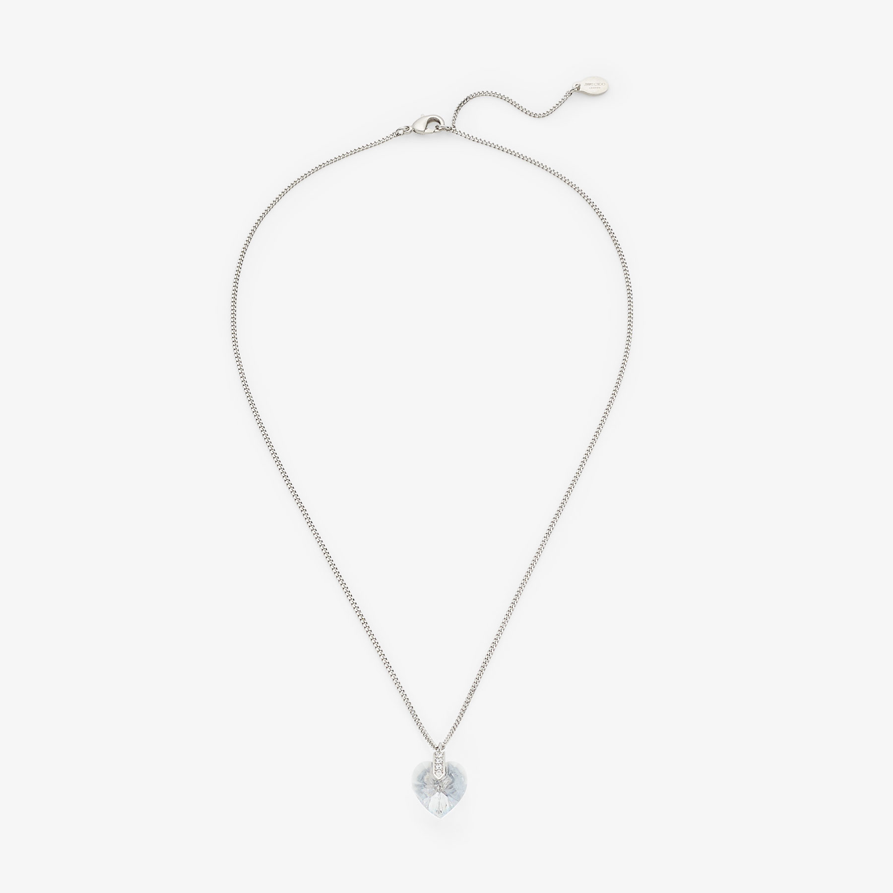 Jimmy Choo Heart Necklace In Silver/crystal