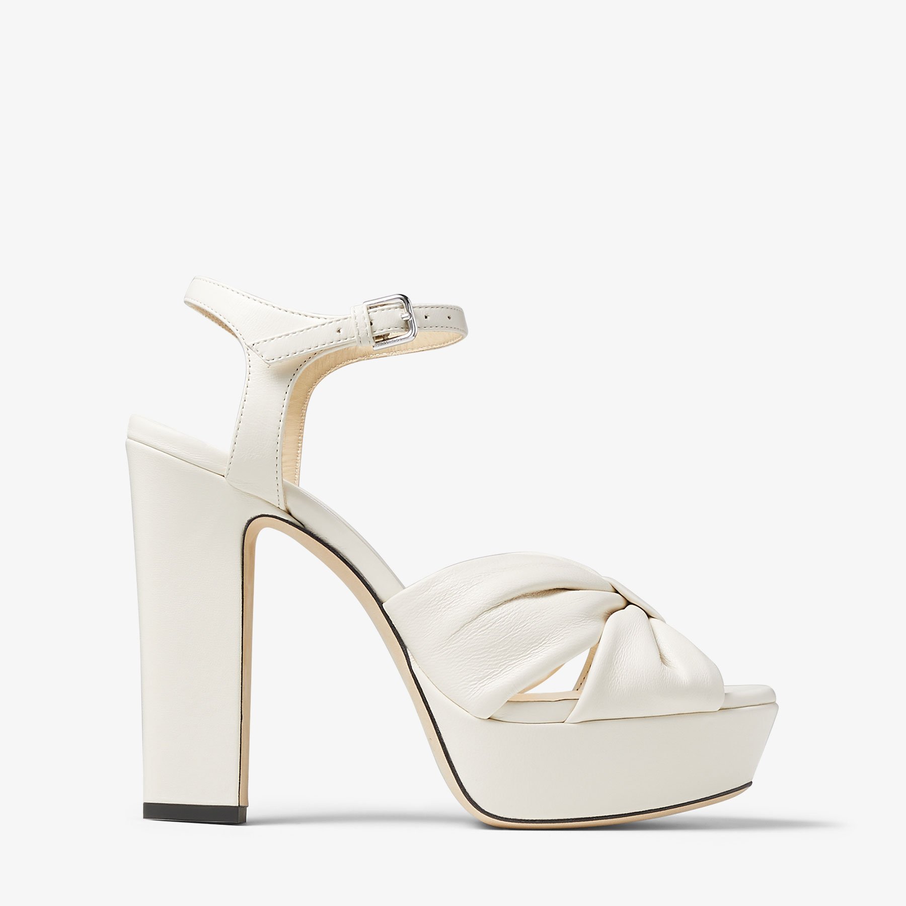 Jimmy Choo Heloise Glittered Platform Sandals In Neutral