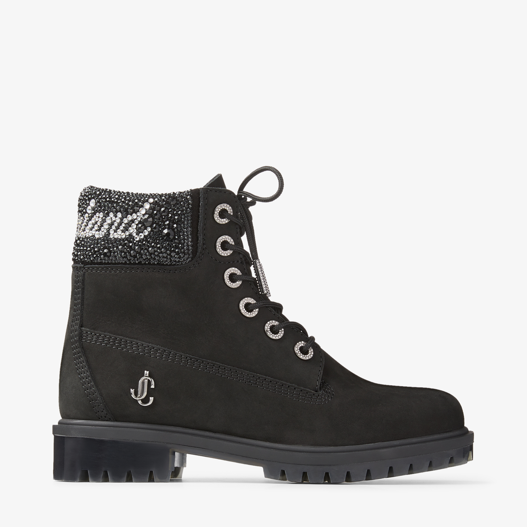 JIMMY CHOO X TIMBERLAND 6 INCH CRYSTAL CUFF BOOT