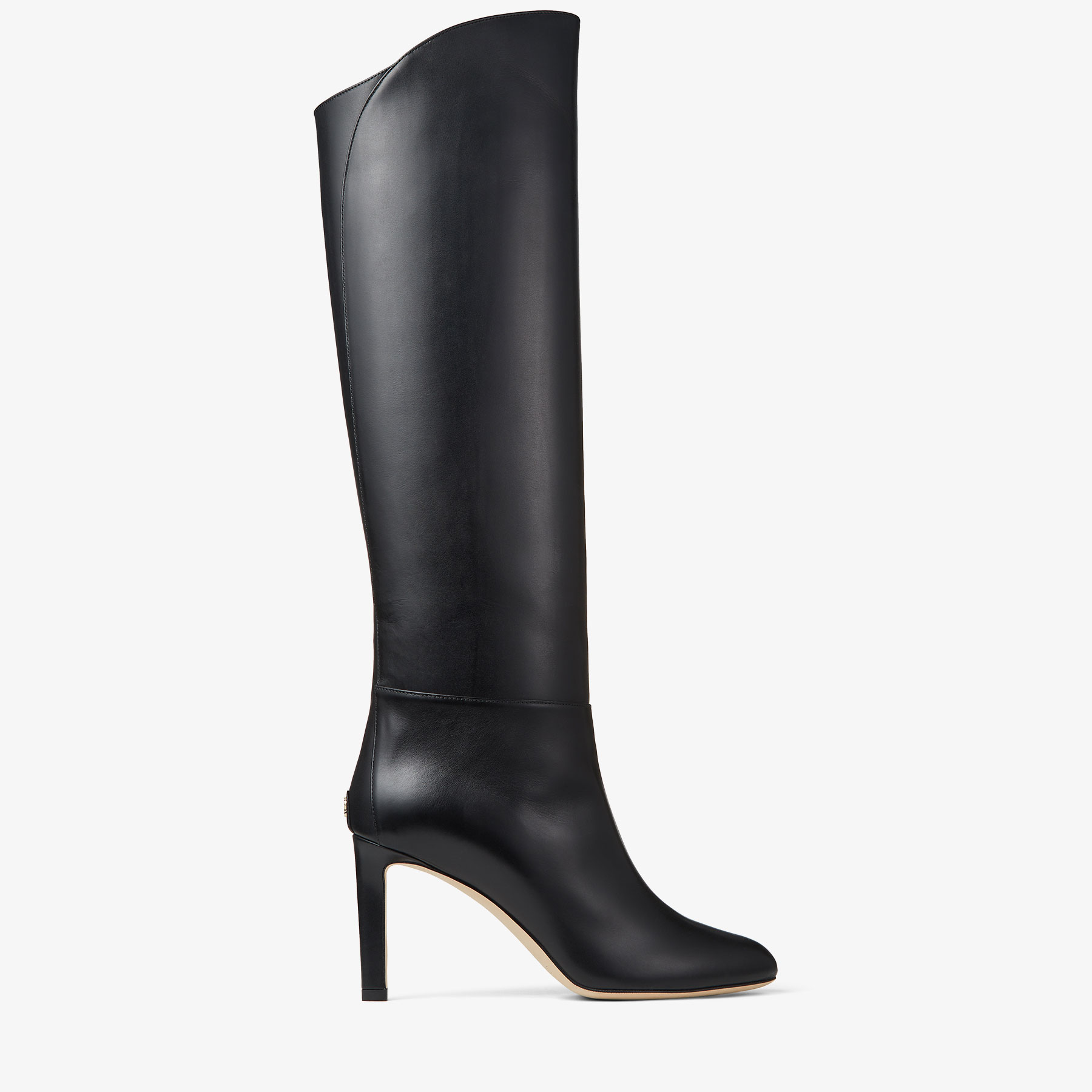 Jimmy Choo Alizze 85 Leather Knee-high Boots In Black