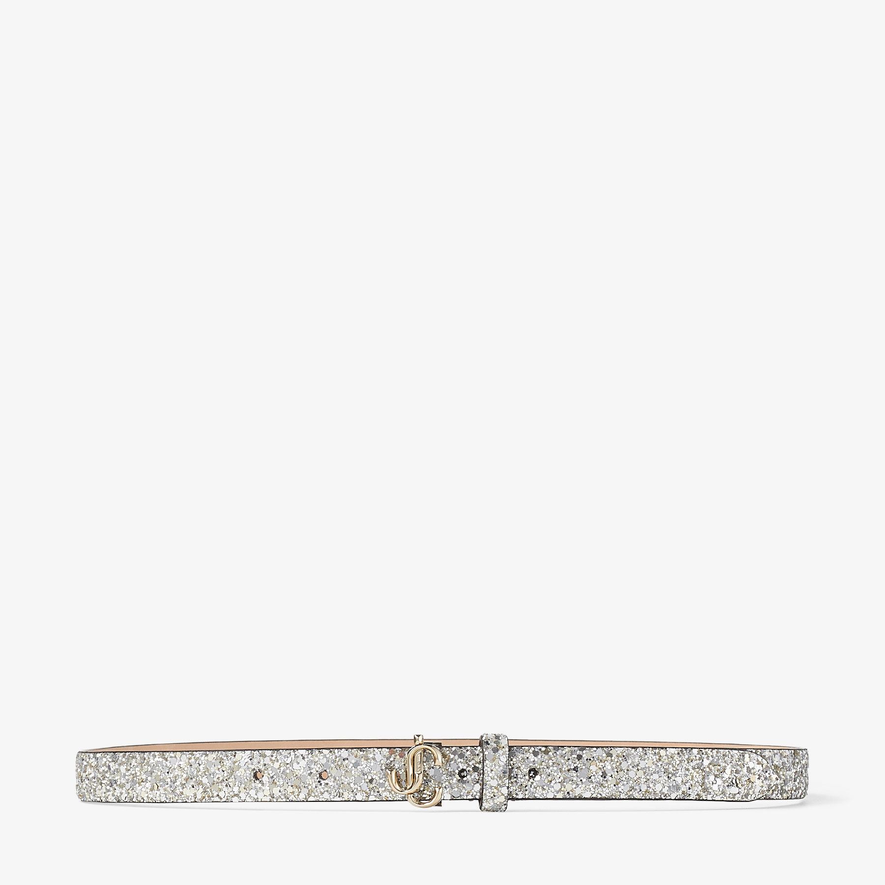Jimmy Choo Embellished Mini Helina Belt In Silver
