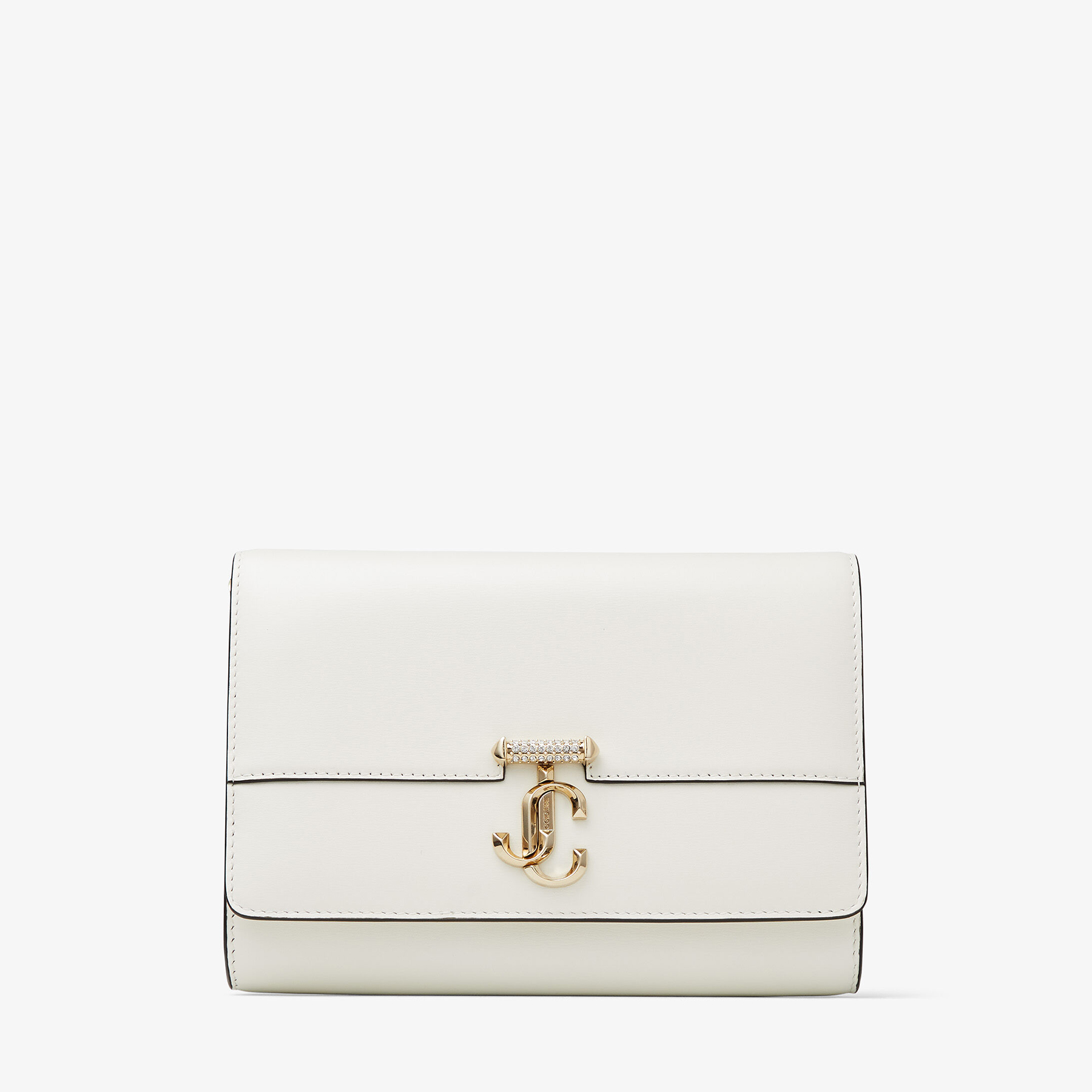 Shop Jimmy Choo Avenue Clutch In Latte/light Gold