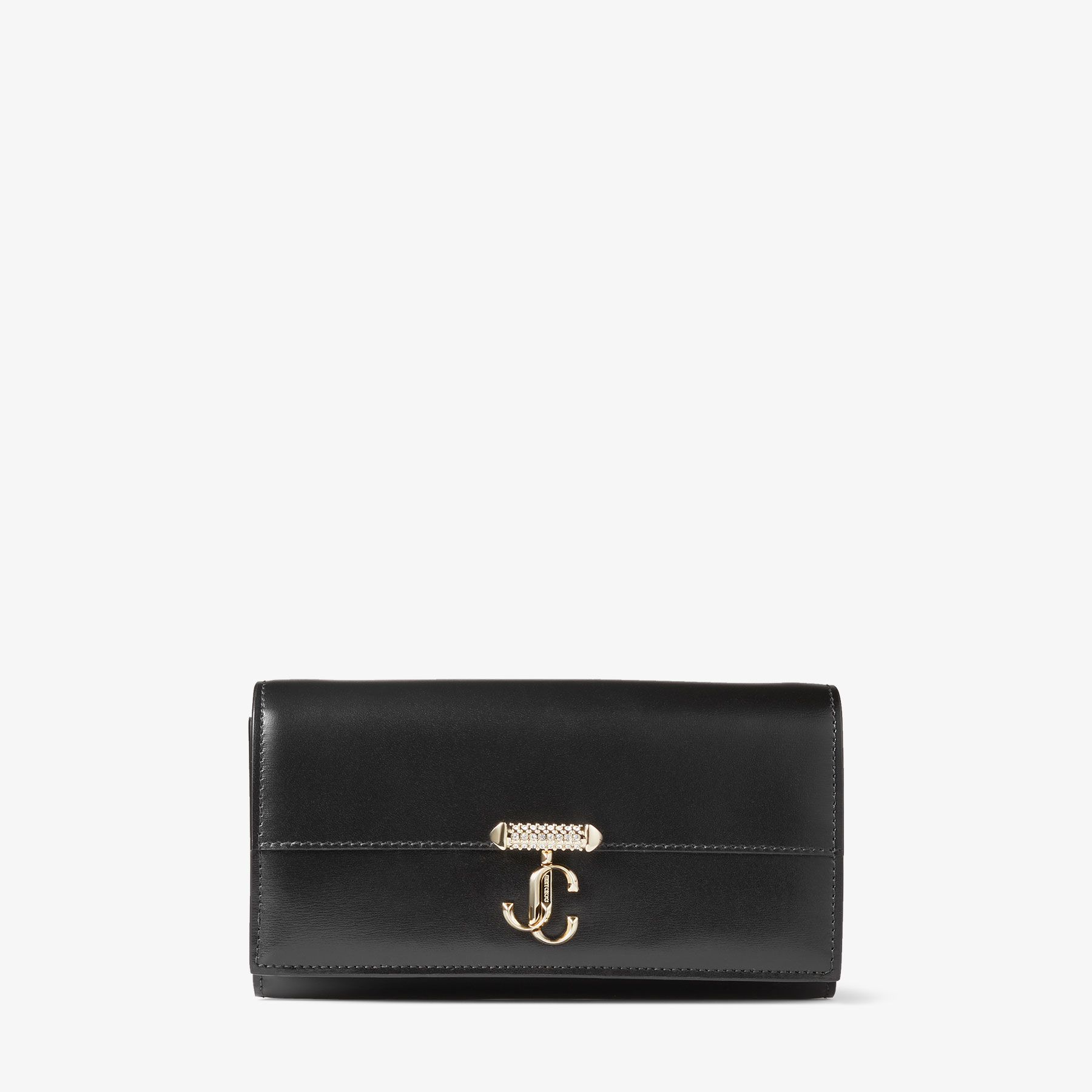 Jimmy Choo Avenue Wallet With Chain In Black